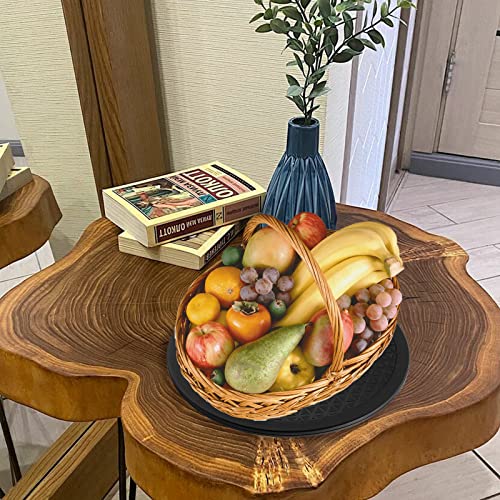 SINJEUN 8 PCS 12 Inch 360° Rotating Swivel, Rotating Swivel Stand Turntable Lazy Susan Monitor Stand for Plants, Models and Handicraft, Black