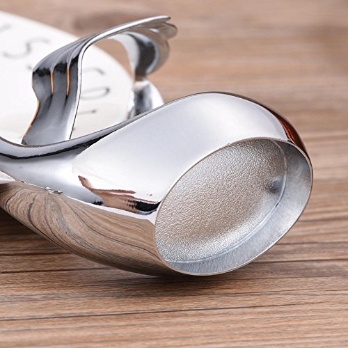 Spoon Holder, Swan Shaped Stainless Steel Kitchen Coffee Utensils Tableware Set Fork Spoon Stand Holder for Business Gifts Wedding Fairs(Wing-Shaped)