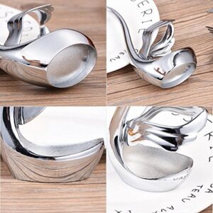 Spoon Holder, Swan Shaped Stainless Steel Kitchen Coffee Utensils Tableware Set Fork Spoon Stand Holder for Business Gifts Wedding Fairs(Wing-Shaped)