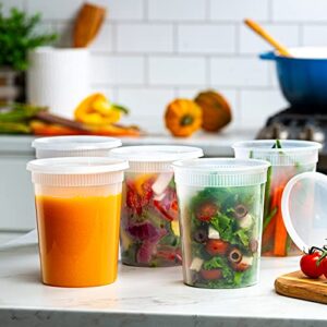 Comfy Package [24 Sets - 32 oz.] Plastic Deli Food Storage Containers With Airtight Lids