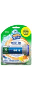 scrubbing bubbles fresh gel toilet bowl cleaning stamps, gel cleaner, helps prevent limescale and toilet rings, citrus scent, 6 stamps