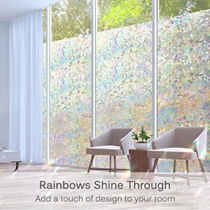 Volcanics Window Privacy Film Static Window Clings Vinyl 3D Window Decals Window Stickers Rainbow Window Film for Glass Door Heat Control Anti UV 17.5 x 78.7 Inches