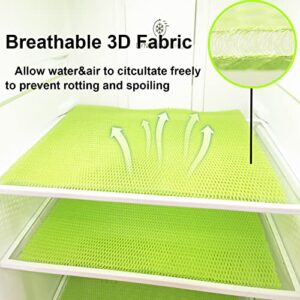 Esme L&H Fruit & Veggie Life Extender Liners for Fridge Refrigerator Drawers, 6 Packs, 3D Air Mesh Breathable and Washable Shelf Liners to Keep Your Produce Fresh Longer & Prevent Spoilage