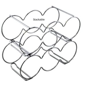 Stackable Table Top Wine Rack Bottle Holder (Silver)