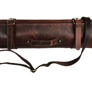 Leather Knife Roll | Leather Knife Case | Leather Knife Roll for Chef | Chef Knife Roll | Leather Knife Roll Bag | Kitchen Knife Case (Brown)