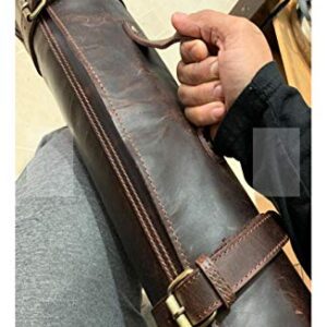 Leather Knife Roll | Leather Knife Case | Leather Knife Roll for Chef | Chef Knife Roll | Leather Knife Roll Bag | Kitchen Knife Case (Brown)