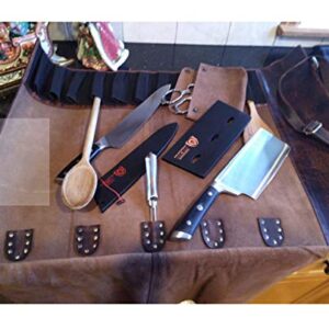 Leather Knife Roll | Leather Knife Case | Leather Knife Roll for Chef | Chef Knife Roll | Leather Knife Roll Bag | Kitchen Knife Case (Brown)