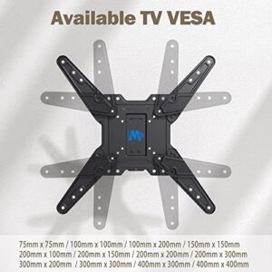 Mounting Dream TV Wall Mount for Most 26-55 Inch TVs, Full Motion TV Mount with Perfect Center Design on Single Stud Articulating Mount Max VESA 400x400mm up to 77 LBS, Wall Mount TV Bracket MD2413-MX