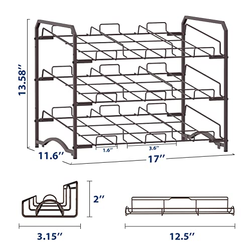 Bextsrack Can Rack Organizer, Stackable Pantry Organizer Can Storage Dispenser Holds up to 42 Cans for Kitchen Cabinet or Counter-Top, Bronze