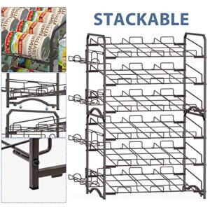 Bextsrack Can Rack Organizer, Stackable Pantry Organizer Can Storage Dispenser Holds up to 42 Cans for Kitchen Cabinet or Counter-Top, Bronze