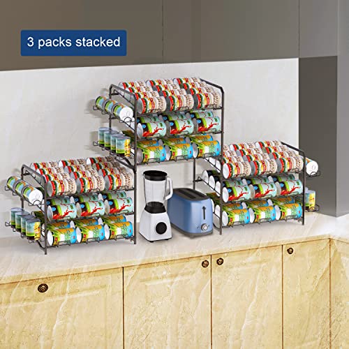 Bextsrack Can Rack Organizer, Stackable Pantry Organizer Can Storage Dispenser Holds up to 42 Cans for Kitchen Cabinet or Counter-Top, Bronze