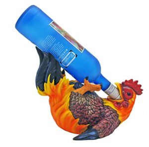 happy feet rooster wine bottle holder