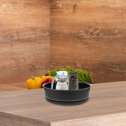 Alipis Rotating Storage Tray Kitchen Organizer Stainless Steel, Turntable Rack 360 Degree Spinning Storage Container Cabinet Organizer