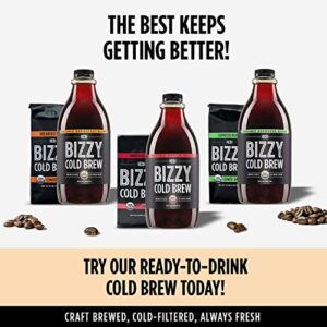 Bizzy Organic Cold Brew Coffee | Smooth & Sweet Blend | Coarse Ground Coffee | Micro Sifted | Specialty Grade | 100% Arabica | 1 LB