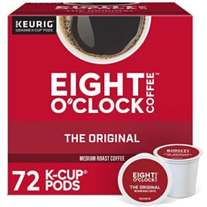 eight o’clock coffee the original, single-serve keurig k-cup pods, medium roast coffee pods, 72 count