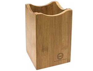 bamboo utensil holder or caddy for kitchen tools. perfect organizer for stainless steel, ceramic, or bamboo spatulas, spoons, and flatware. quality home collection