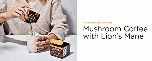 Organic Instant Coffee Powder by Four Sigmatic | Arabica Instant Coffee Singles with Lion's Mane, Chaga and Rhodiola | Mushroom Coffee Instant Mix for Better Focus and Immune Support | 10 Packets