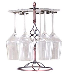 senkoovi wine glass holder bronze tabletop stemware rack with 6 hooks freestanding cup storage classic stainless steel for home and bar