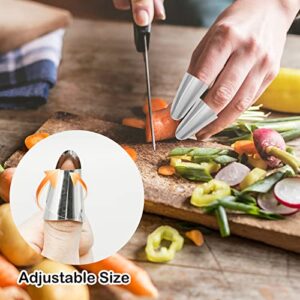 9 Pcs Finger Guards for Cutting, Stainless Steel Finger Protector for Cutting Food, Adjustable Knife Finger Guard Chop Guard Thumb Guard Peelers Anti-Cut Kitchen Tool for Slicing and Chopping