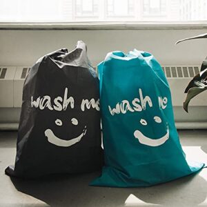 HOMEST 2 Pack XL Wash Me Travel Laundry Bag, Machine Washable Dirty Clothes Organizer, Large Enough to Hold 4 Loads of Laundry, Easy Fit a Laundry Hamper or Basket