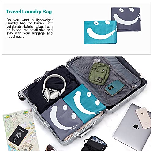 HOMEST 2 Pack XL Wash Me Travel Laundry Bag, Machine Washable Dirty Clothes Organizer, Large Enough to Hold 4 Loads of Laundry, Easy Fit a Laundry Hamper or Basket