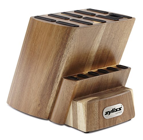 ZYLISS Control Wooden Knife Block - Kitchen Cutlery Storage - Knife Block Without Knives - 16 Slots With Steak Holders