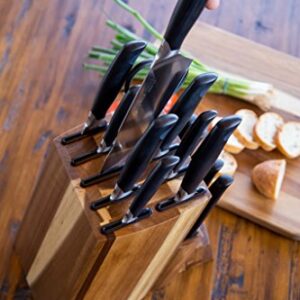 ZYLISS Control Wooden Knife Block - Kitchen Cutlery Storage - Knife Block Without Knives - 16 Slots With Steak Holders