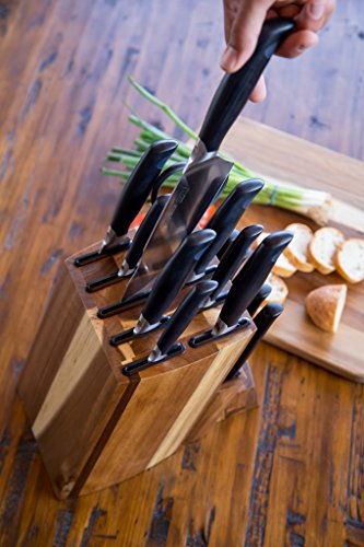 ZYLISS Control Wooden Knife Block - Kitchen Cutlery Storage - Knife Block Without Knives - 16 Slots With Steak Holders