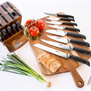 ZYLISS Control Wooden Knife Block - Kitchen Cutlery Storage - Knife Block Without Knives - 16 Slots With Steak Holders