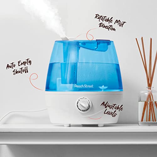 Cool Mist Humidifiers for Bedroom - 2.2L Water Tank, Baby, Office, Quiet Ultrasonic Air Vaporizer, Adjustable Mist Level, 360 Nozzle Rotation, Auto-Shut Off, Large Area Humidifier Easy Fill and Clean