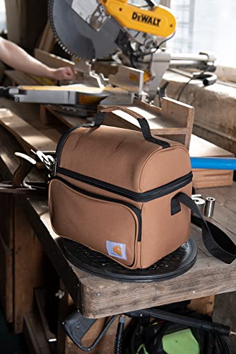 Carhartt Deluxe Dual Compartment Insulated Lunch Cooler Bag, Carhartt Brown