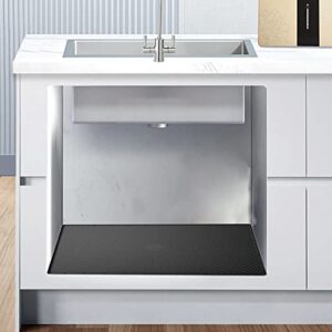 under sink mat,pretireno 34″ x 22″ silicone under sink liner for kitchen & bathroom sink base cabinets,under sink drip tray with lip, black