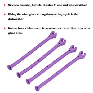 Aoer Wine Rack Glass Holder, Flexible Goblet Holder 4Pcs Wine Glass Dishwasher Protector Non‑Toxic for Home Bar Use