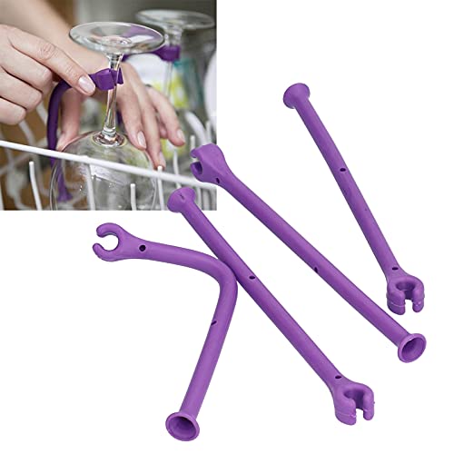 Aoer Wine Rack Glass Holder, Flexible Goblet Holder 4Pcs Wine Glass Dishwasher Protector Non‑Toxic for Home Bar Use