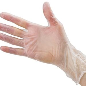 Care Plus Disposable Vinyl Gloves Medium Size| Heavy Duty | Non Sterile | Powder Free | Latex Free Rubber | 100 Count Box |food Safe