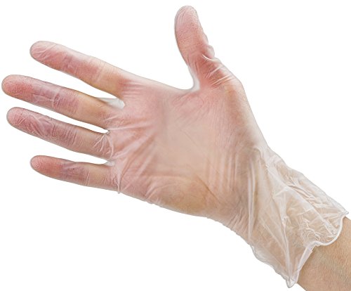 Care Plus Disposable Vinyl Gloves Medium Size| Heavy Duty | Non Sterile | Powder Free | Latex Free Rubber | 100 Count Box |food Safe