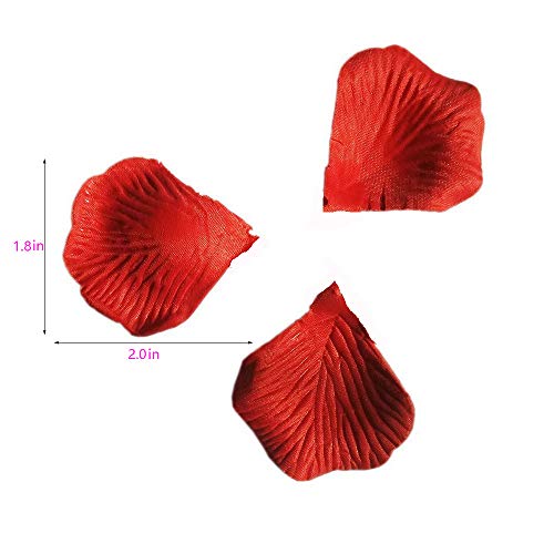 HongyiTime 1200 PCS Artificial Silk Rose Petals Decoration for Romantic Night, Wedding, Event, Party, Decoration,Decoration Wedding Party Color Red Rose Petals (Red)