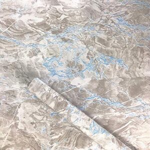 taamall simplemuji gray blue marble grain granite wooden grain effect countertops gloss paper vinyl film 17.7inch by 98inch