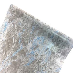 Taamall Simplemuji Gray Blue Marble Grain Granite Wooden Grain Effect Countertops Gloss Paper Vinyl Film 17.7inch by 98inch