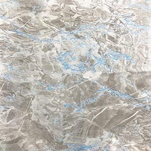 Taamall Simplemuji Gray Blue Marble Grain Granite Wooden Grain Effect Countertops Gloss Paper Vinyl Film 17.7inch by 98inch