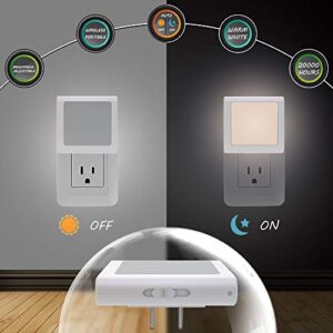 MAZ-TEK Plug in Dimmable Led Night Light with Auto Dusk to Dawn Sensor, Soft Warm White Nightlights for Hallway,Bedroom, Kids Room, Kitchen, Stairway, 4 Pack