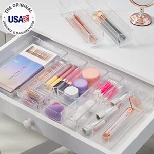 STORi SimpleSort 10-Piece Stackable Clear Drawer Organizer Set | Multi-size Trays | Makeup Vanity Storage Bins and Office Desk Drawer Dividers | Made in USA