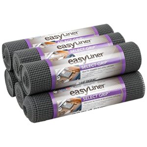 Duck EasyLiner Brand Select Grip Shelf Liner, Dark Gray, 12 in. x 10 ft, 6 Rolls, 10'