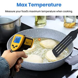 Etekcity Infrared Thermometer 1080, Heat Temperature Temp Gun for Cooking, Laser IR Surface Tool for Pizza Oven, Meat, Griddle, Grill, HVAC, Engine, Accessories, -58°F to 1130°F, Yellow