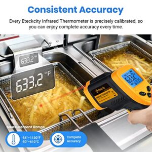 Etekcity Infrared Thermometer 1080, Heat Temperature Temp Gun for Cooking, Laser IR Surface Tool for Pizza Oven, Meat, Griddle, Grill, HVAC, Engine, Accessories, -58°F to 1130°F, Yellow