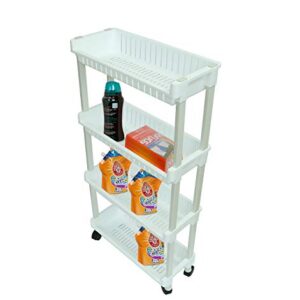 Trademark Innovations Laundry Shelves, 4 Tier, White