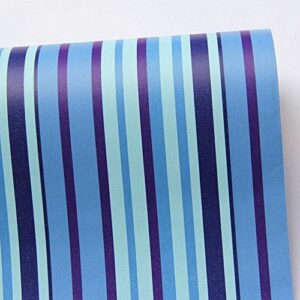 Yifely Mediterranean Blue Stripes Shelf Liner Removable Dresser Drawer Sticker Self-Adhesive Furniture Paper 17.7 Inch by 9.8 Feet