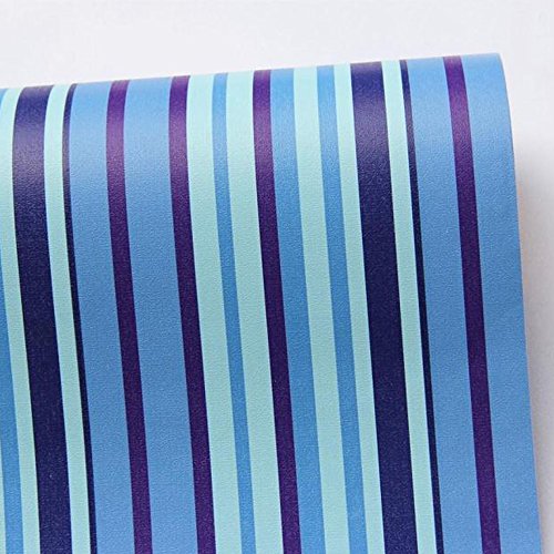 Yifely Mediterranean Blue Stripes Shelf Liner Removable Dresser Drawer Sticker Self-Adhesive Furniture Paper 17.7 Inch by 9.8 Feet