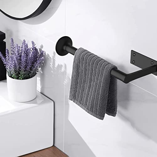 Black Paper Towel Holder Wall Mount Under Cabinet Drilling Toilet Paper Holder Stainless Steel Hand Towel Holder (with Cap)