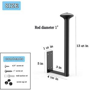 Black Paper Towel Holder Wall Mount Under Cabinet Drilling Toilet Paper Holder Stainless Steel Hand Towel Holder (with Cap)